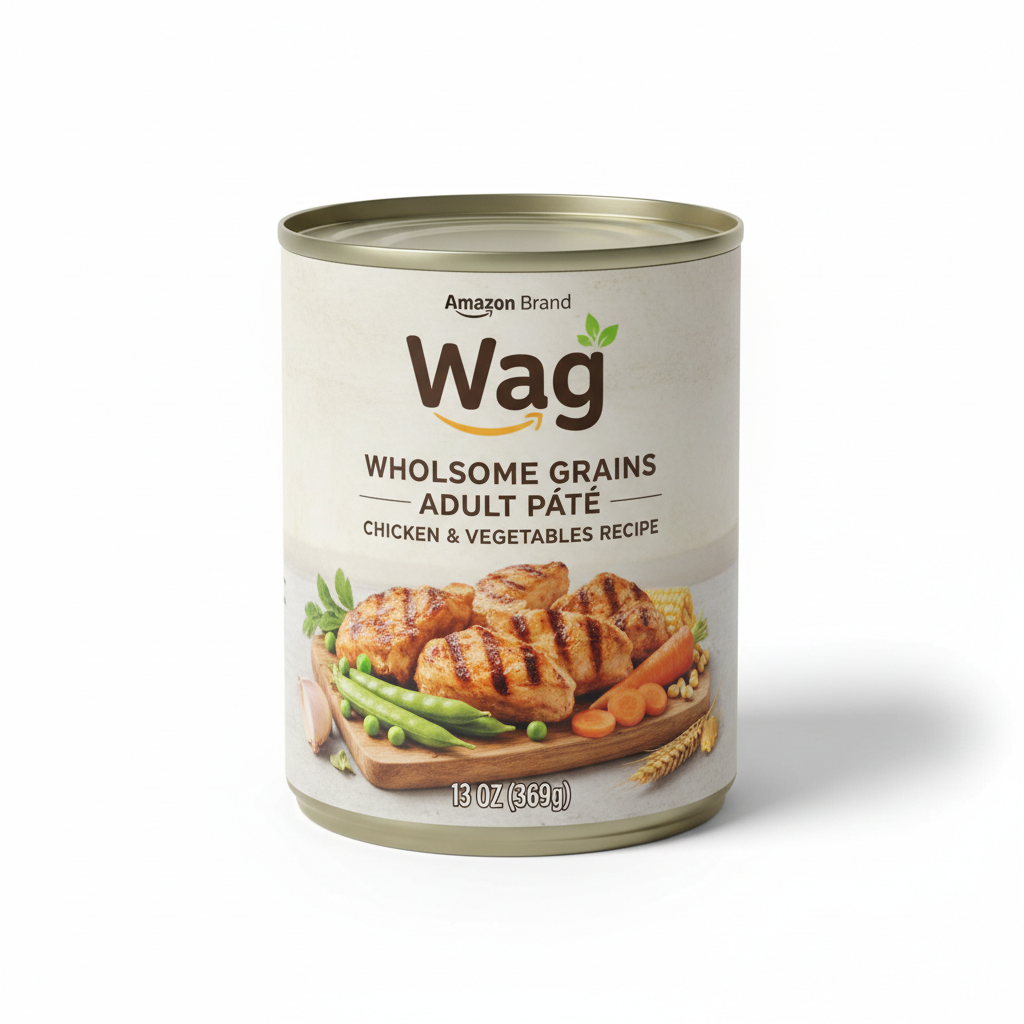 https://farmorganic.shop/products/amazon-brand-wag-wholesome-grains-adult-pate-canned-dog-food-chicken-vegetables-recipe-13-oz-pack-of-12