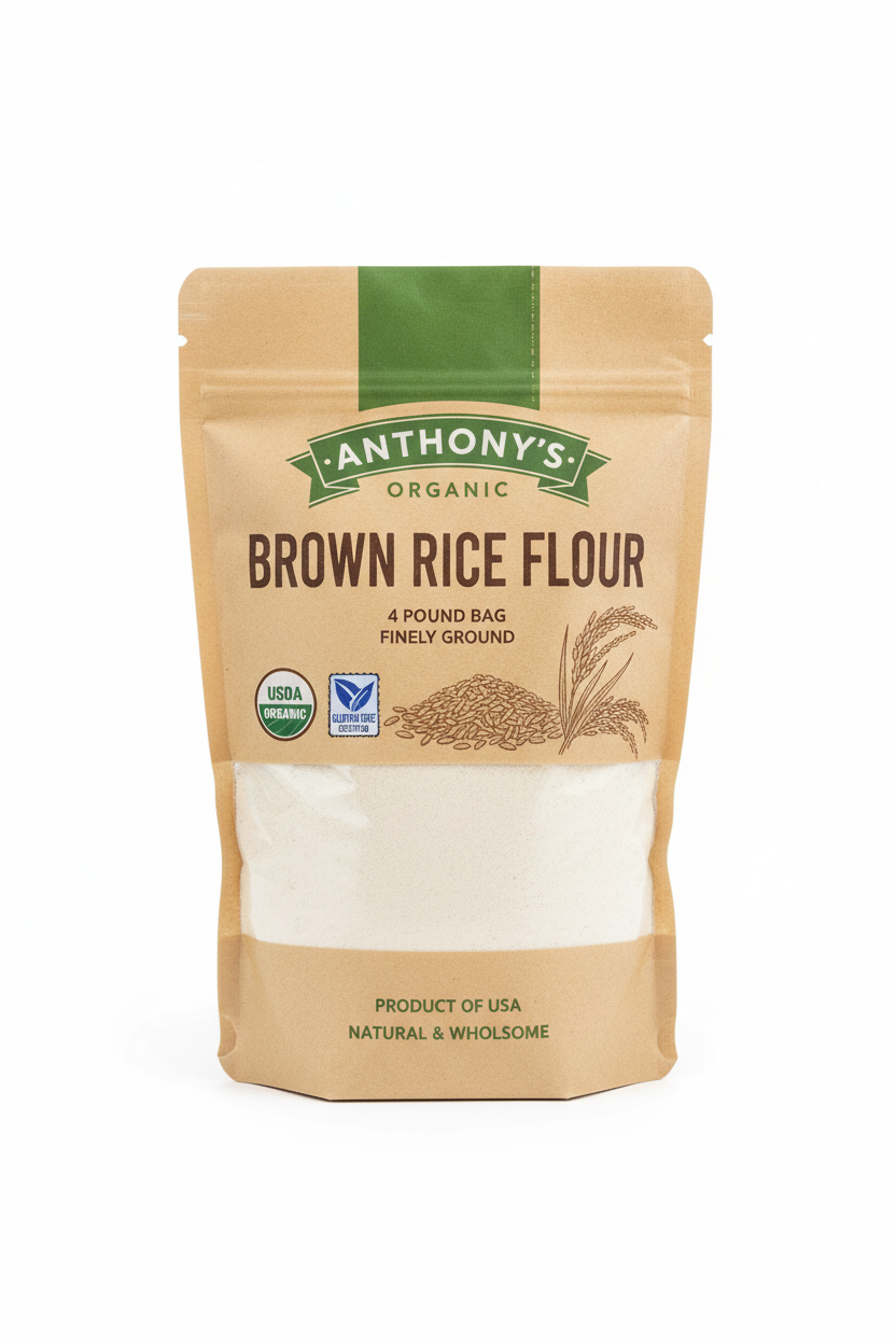 https://farmorganic.shop/products/anthonys-organic-brown-rice-flour-4-pound-gluten-free-product-of-usa-finely-ground - https://www.farmorganic.shop
