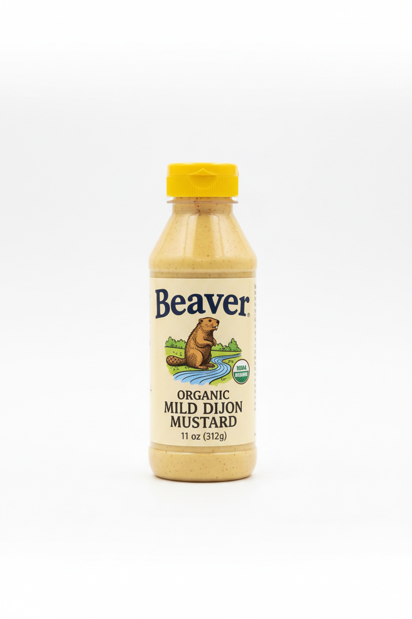 https://farmorganic.shop/products/beaver-mild-dijon-mustard-11-oz-squeeze-bottle - https://www.farmorganic.shop