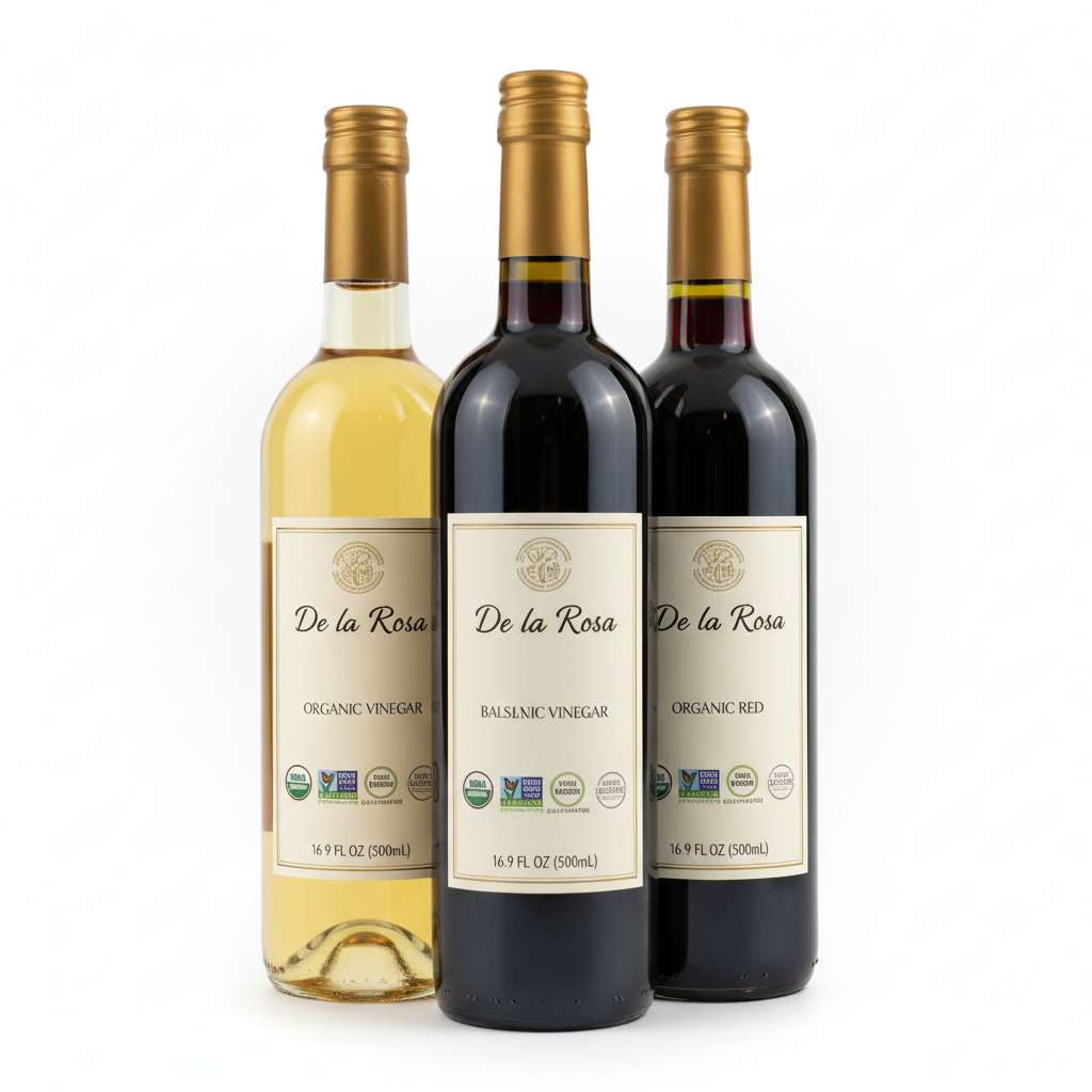 https://farmorganic.shop/products/de-la-rosa-organic-white-wine-red-wine-balsamic-vinegar-vegan-kosher-non-gmo-gluten-free-great-for-salad-dressing-marinades-more-16-9-oz-pack-of-3 - https://www.farmorganic.shop