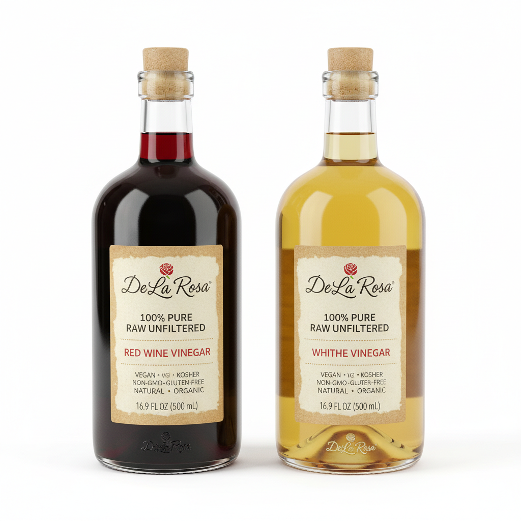 https://farmorganic.shop/products/de-la-rosa-red-white-wine-vinegar-100-pure-raw-unfiltered-vegan-kosher-non-gmo-gluten-free-great-for-salad-dressings-marinades-more-16-9-oz-pack-of-2 - https://www.farmorganic.shop