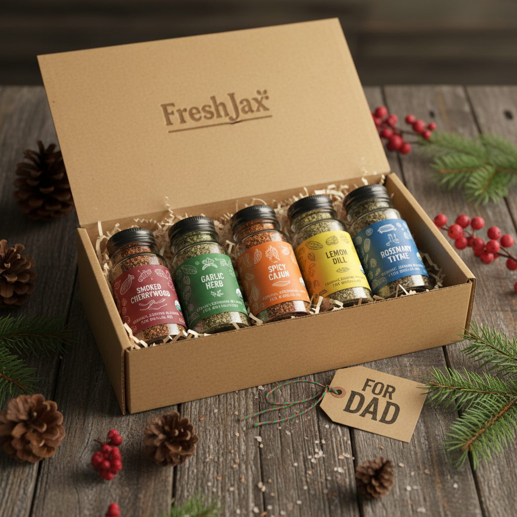 https://farmorganic.shop/products/freshjax-seasoned-sea-salt-gift-set-5-sampler-sized-sea-salt-organic-seasoning-grilling-christmas-gifts-for-men-dads-father-flavored-salt-spice-set-packed-in-a-giftable-box