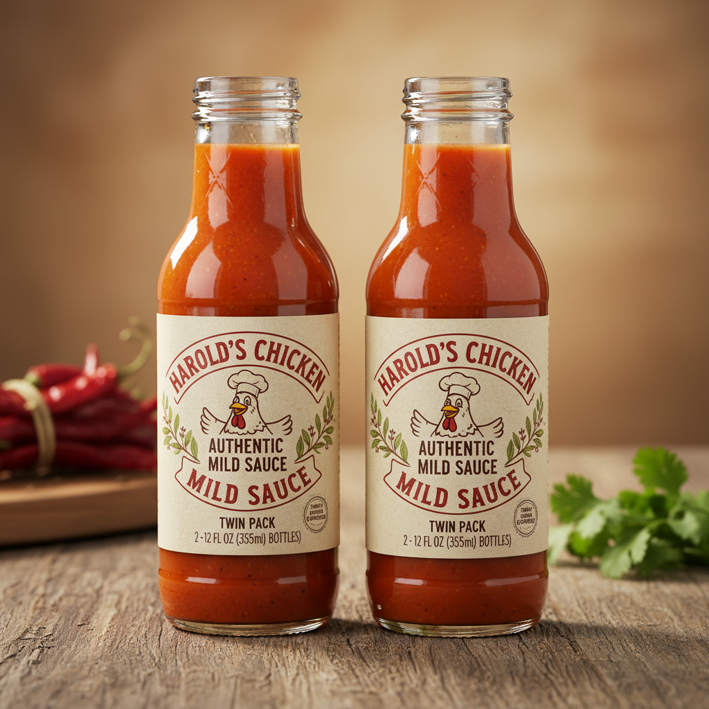 https://farmorganic.shop/products/harolds-chicken-authentic-mild-sauce-twin-pack-2-12-oz-bottles - https://www.farmorganic.shop