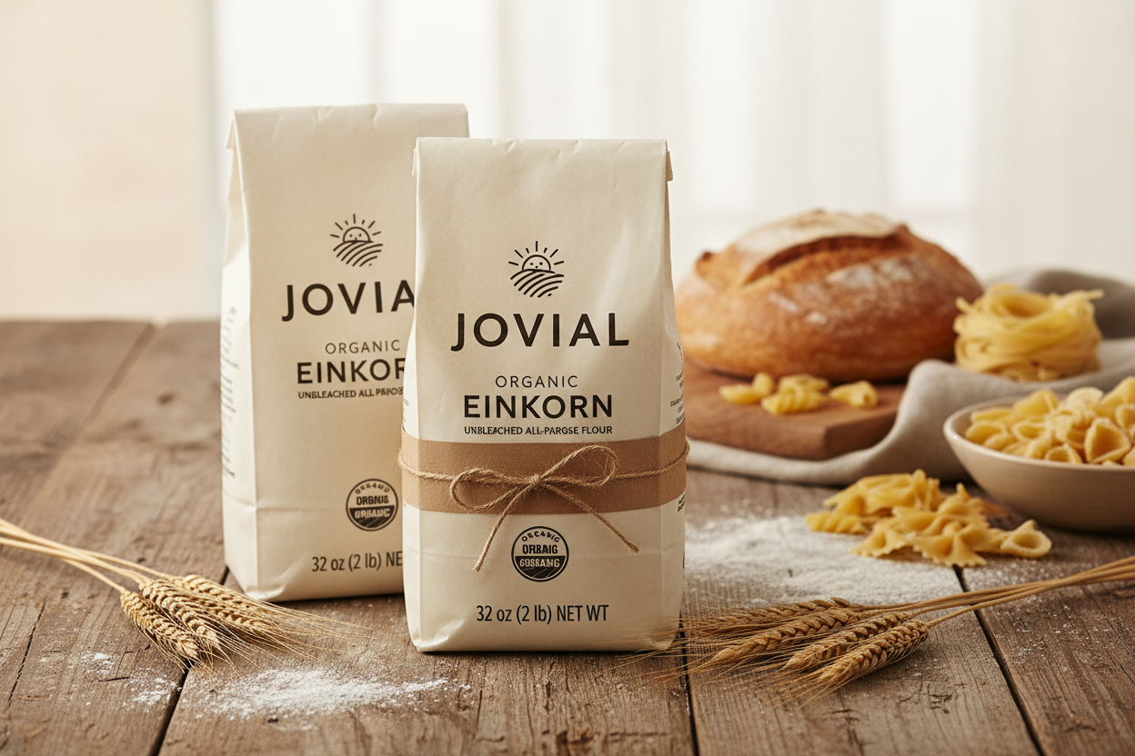 https://farmorganic.shop/products/jovial-organic-einkorn-unbleached-all-purpose-flour-bread-baking-flour-for-sourdough-high-protein-non-gmo-organic-pizza-pasta-flour-european-italian-flour-glyphosate-free-32-oz-2-pack