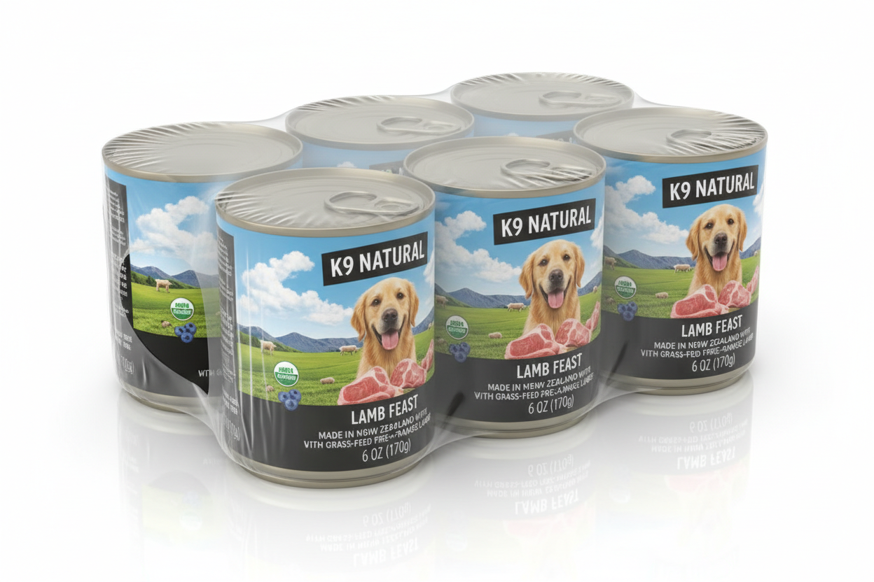 https://farmorganic.shop/products/k9-natural-wet-dog-food-pate-lamb-feast-6-oz-cans-pack-of-12-grain-free-made-in-new-zealand-with-grass-fed-free-range-lamb-single-source-limited-ingredient - https://www.farmorganic.shop