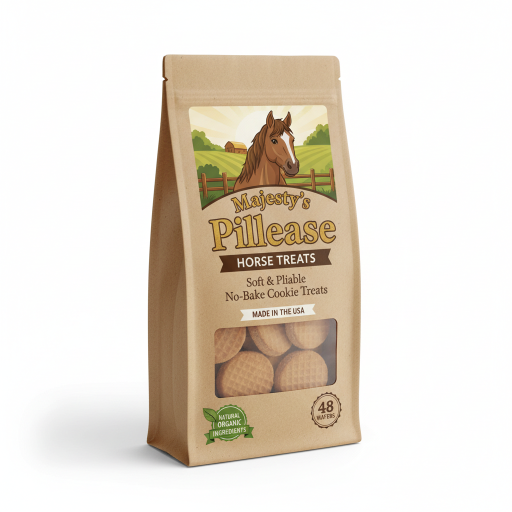 https://farmorganic.shop/products/majestys-pillease-horse-treats-a-delicious-soft-and-pliable-no-bake-cookie-horse-treat-makes-giving-pills-medication-easy-made-in-the-usa-48-wafers