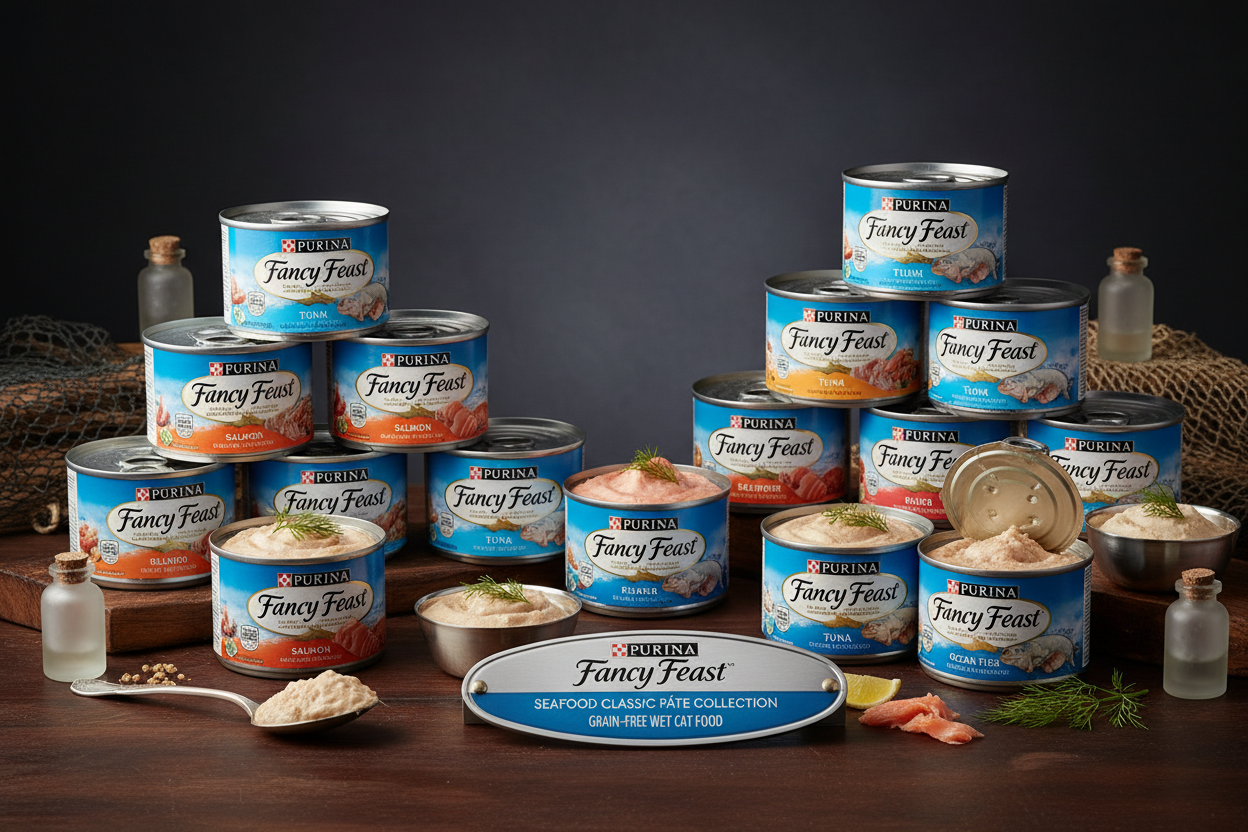 https://farmorganic.shop/products/purina-fancy-feast-seafood-classic-pate-collection-grain-free-wet-cat-food-variety-pack-pack-of-24-3-oz-cans