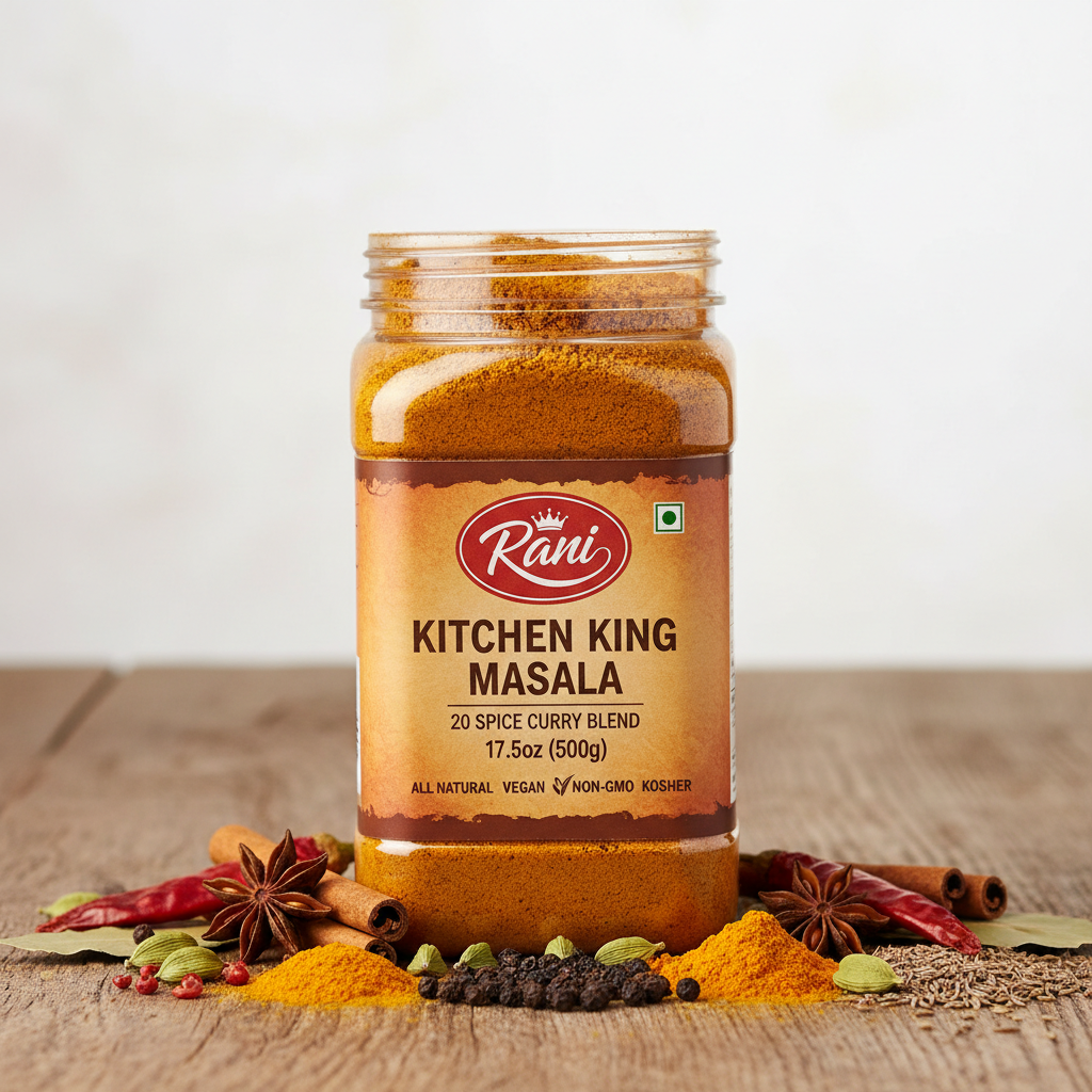 https://farmorganic.shop/products/rani-kitchen-king-masala-20-spice-curry-blend-17-5oz-1-1lbs-500g-pet-jar-all-natural-vegan-no-colors-gluten-friendly-non-gmo-kosher-indian-origin