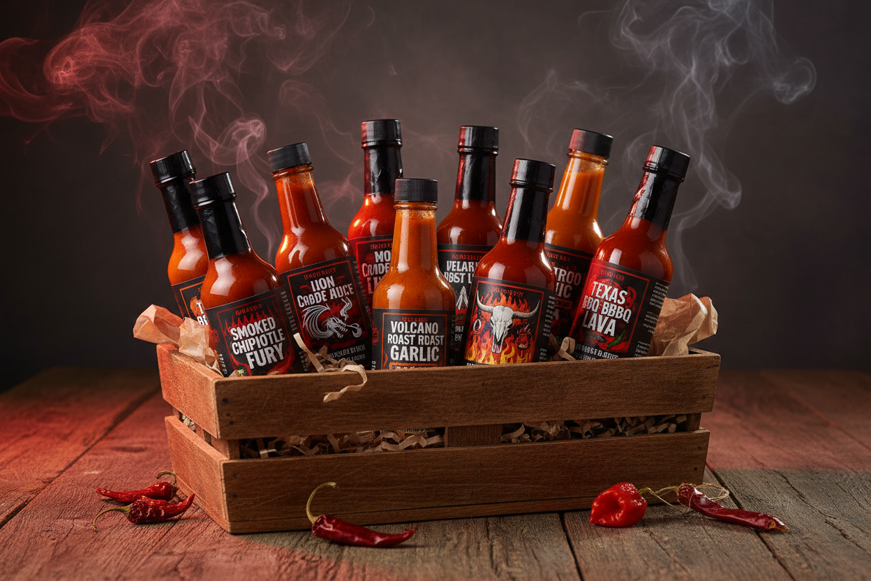 https://farmorganic.shop/products/smokehouse-by-thoughtfully-gourmet-hot-sauce-gift-set-hot-sauce-variety-pack-husband-dad-men-birthday-gift-basket-for-him-set-of-10