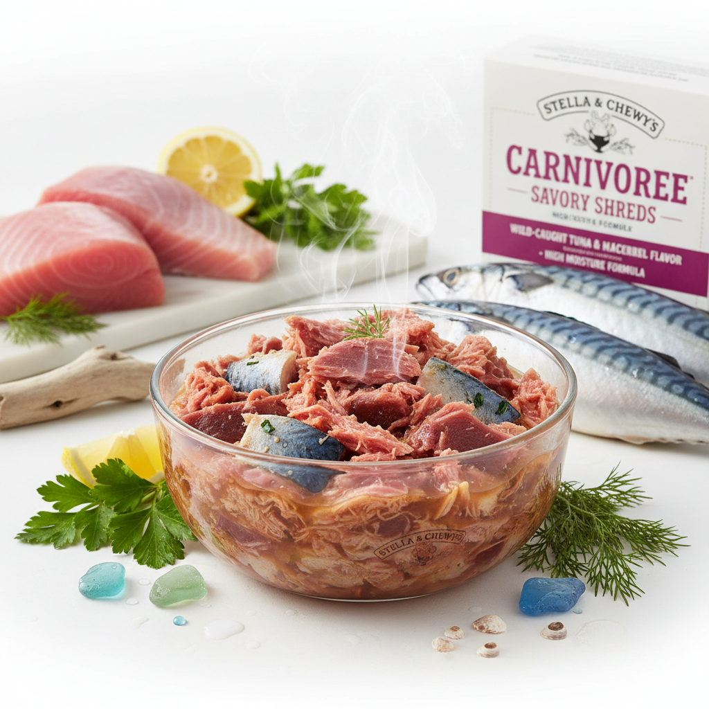 https://farmorganic.shop/products/stella-chewys-carnivore-cravings-savory-shreds-wet-cat-food-high-moisture-formula-with-wild-caught-tuna-mackerel-perfect-for-picky-eaters-2-8-oz-24-count