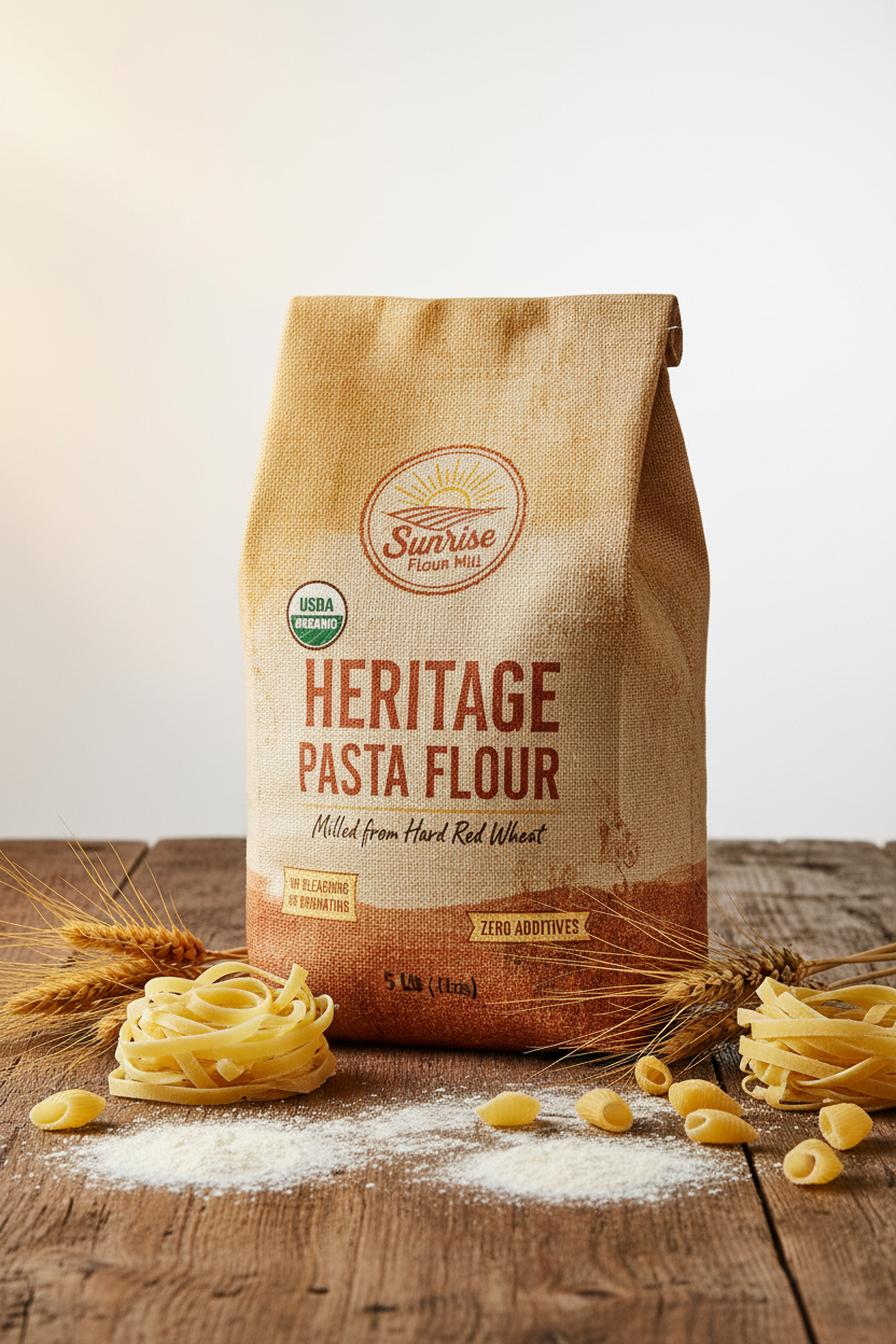 https://farmorganic.shop/products/sunrise-flour-mill-usda-organic-heritage-pasta-flour-5-lbs-milled-from-hard-red-wheat-easier-to-digest-with-less-bloating-no-bleaching-or-bromating-zero-additives