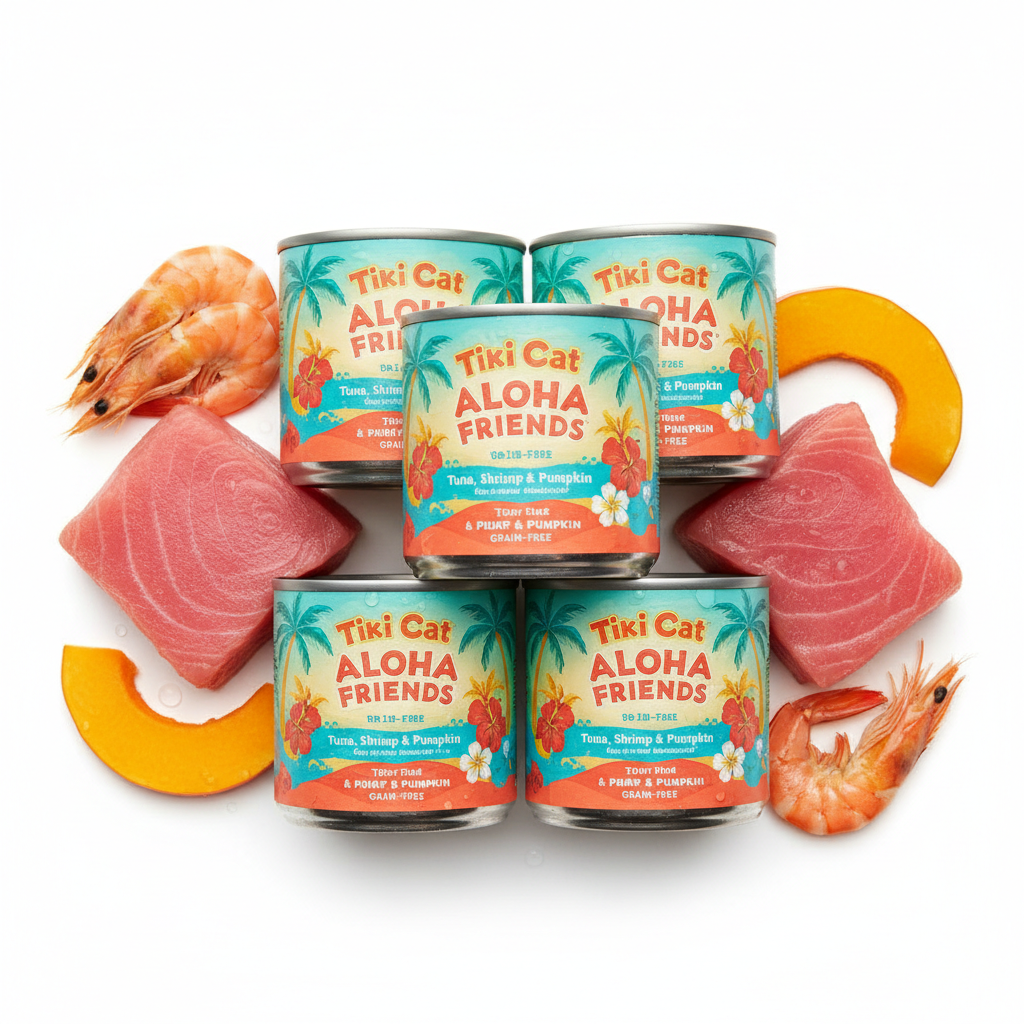 https://farmorganic.shop/products/tiki-cat-aloha-friends-tuna-shrimp-pumpkin-grain-free-high-moisture-wet-cat-food-for-all-life-stages-3-oz-cans-pack-of-12