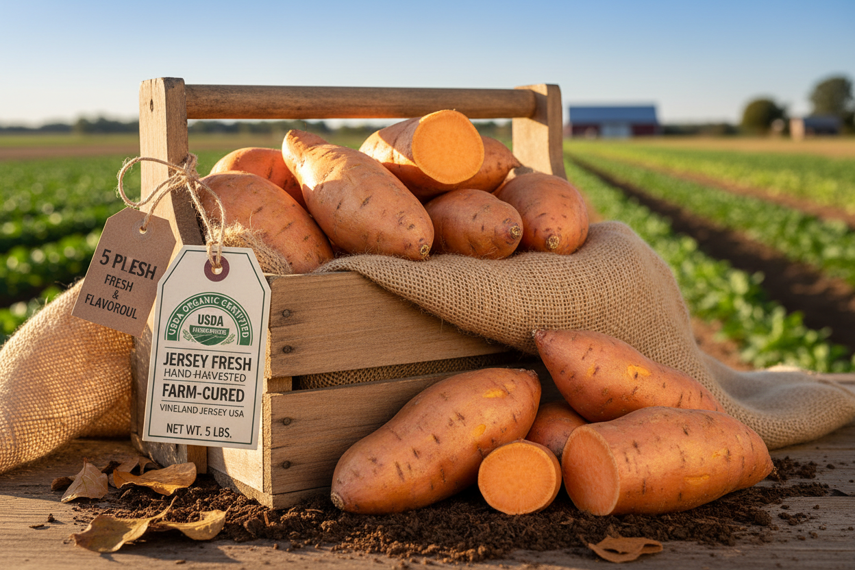 https://farmorganic.shop/products/usda-organic-certified-sweet-potatoes-gift-ready-jersey-fresh%C2%AE-hand-harvested-and-farm-cured-5-pounds-attractive-orange-flesh-fresh-flavorful-sweet-potatoes-produced-in-vineland-new-jersey-usa