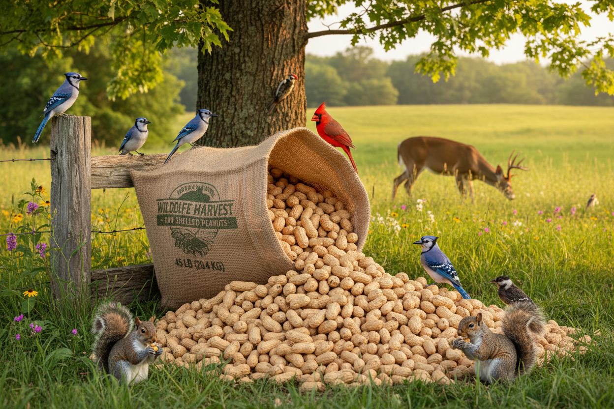 https://farmorganic.shop/products/wakefield-virginia-peanuts-bulk-45lb-bag-shelled-for-squirrels-birds-deer-pigs-and-a-wide-variety-of-wildlife-raw-peanuts-bulk-nuts-blue-jays-cardinals-woodpeckers