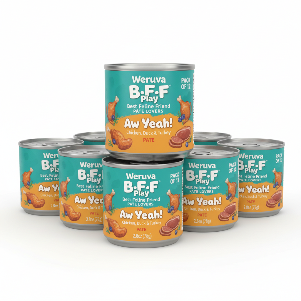 https://farmorganic.shop/products/weruva-b-f-f-play-best-feline-friend-pate-lovers-aw-yeah-chicken-duck-turkey-take-a-chance-with-chicken-duck-turkey-2-8oz-can-pack-of-12
