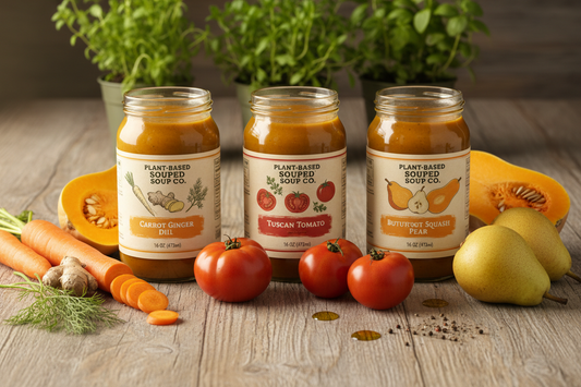 https://farmorganic.shop/products/18-chestnuts-plant-based-soup-carrot-ginger-dill-tuscan-tomato-and-butternut-squash-pear-soup-bundle-plant-based-gluten-free-3-jars-16oz