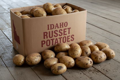 https://farmorganic.shop/products/50-pound-box-of-famous-idaho-russet-potatoes-80-potatoes-by-wilcox-farms - https://www.farmorganic.shop