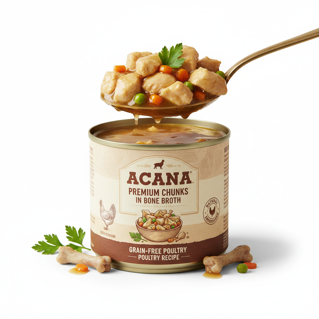 https://farmorganic.shop/products/acana-premium-chunks-in-bone-broth-grain-free-wet-dog-food-poultry-recipe-12-8oz-cans-12-count - https://www.farmorganic.shop