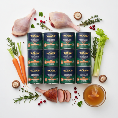 https://farmorganic.shop/products/acana-premium-pate-in-bone-broth-grain-free-wet-dog-food-duck-recipe-12-8oz-cans-12-count - https://www.farmorganic.shop