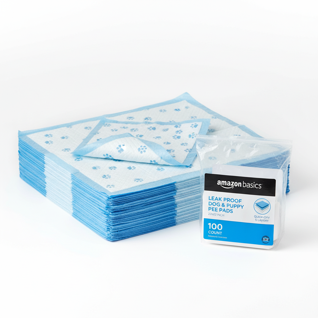 https://farmorganic.shop/products/amazon-basics-leak-proof-dog-and-puppy-potty-training-pee-pads-with-quick-dry-5-layer-super-absorbent-design-regular-size-22-x-22-inch-blue-white-100-count - https://www.farmorganic.shop