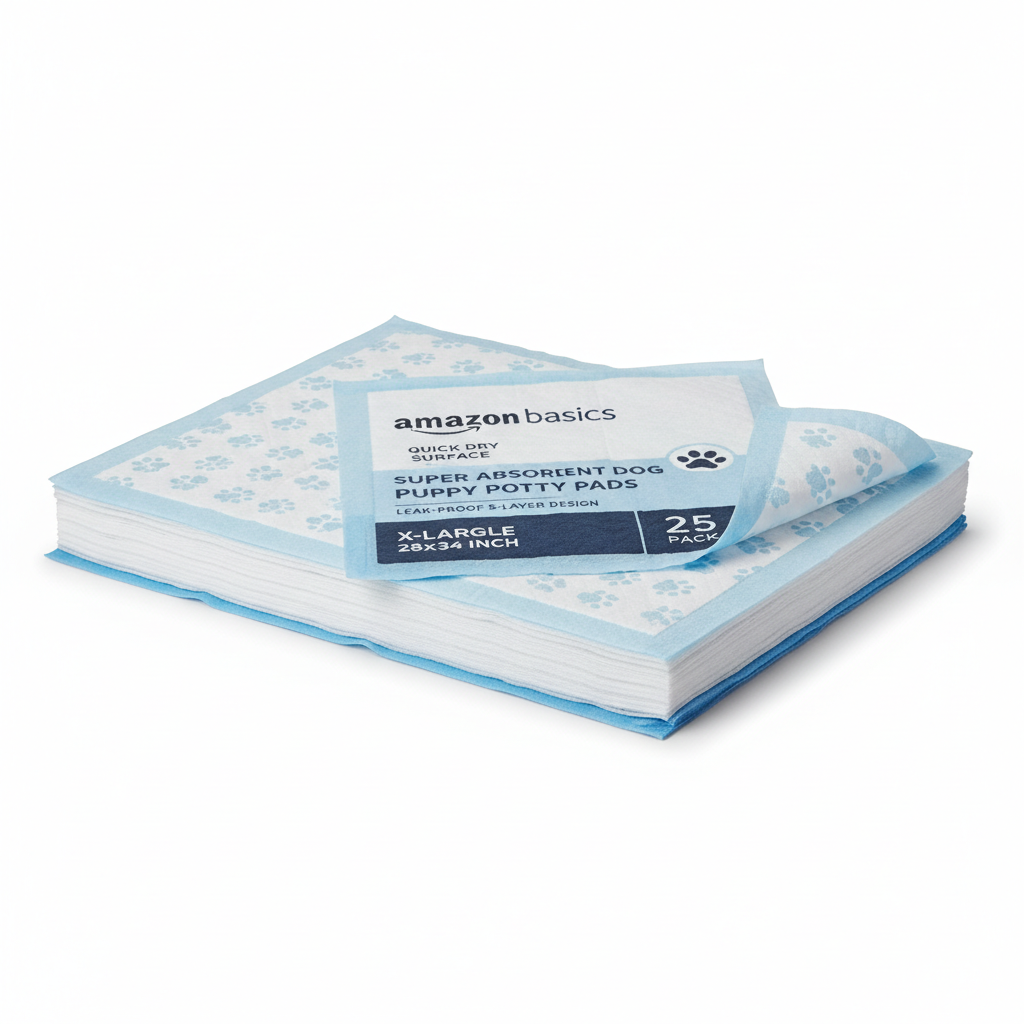 https://farmorganic.shop/products/amazon-basics-super-absorbent-dog-and-puppy-potty-pads-leak-proof-5-layer-design-with-quick-dry-surface-for-housebreaking-heavy-duty-absorbency-x-large-28-x-34-inch-blue-white-25-pack
