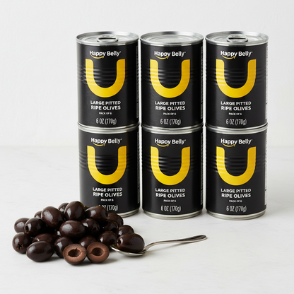 https://farmorganic.shop/products/amazon-brand-happy-belly-large-pitted-ripe-olives-6-oz-pack-of-6 - https://www.farmorganic.shop