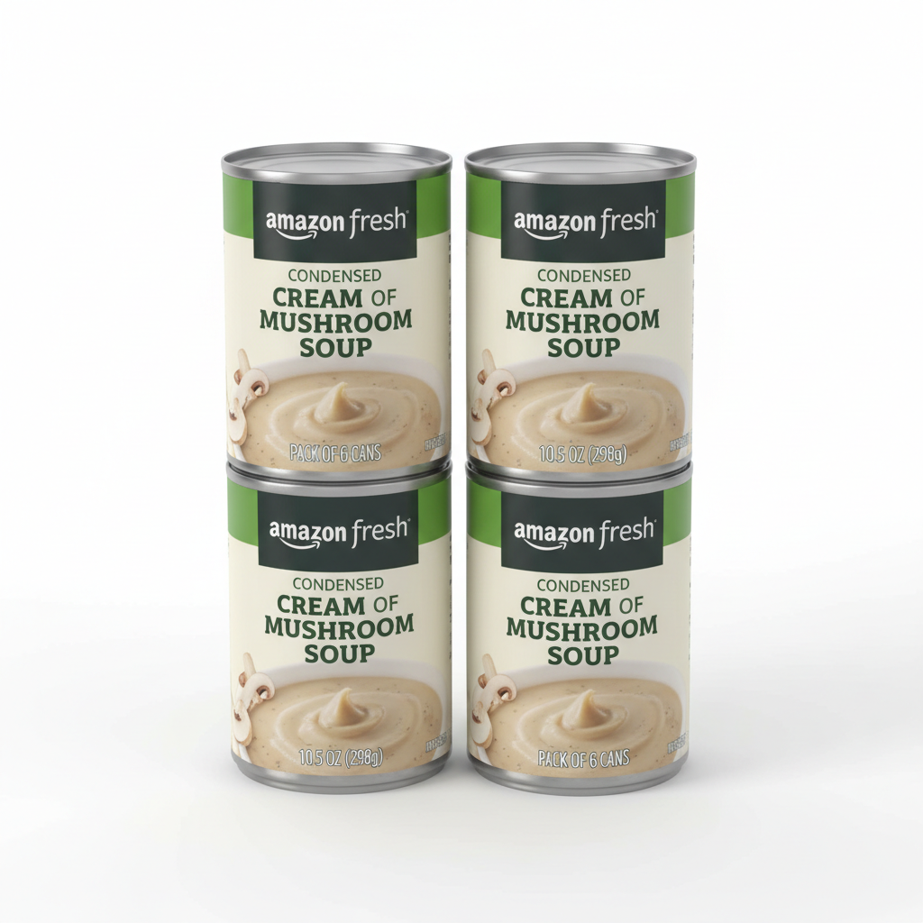 https://farmorganic.shop/products/amazon-fresh-condensed-low-fat-cream-of-mushroom-soup-10-5-oz-previously-happy-belly-packaging-may-vary-pack-of-6 - https://www.farmorganic.shop