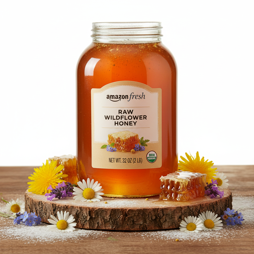 https://farmorganic.shop/products/amazon-fresh-raw-wildflower-honey-2-pound-pack-of-1-previously-happy-belly-packaging-may-vary - https://www.farmorganic.shop