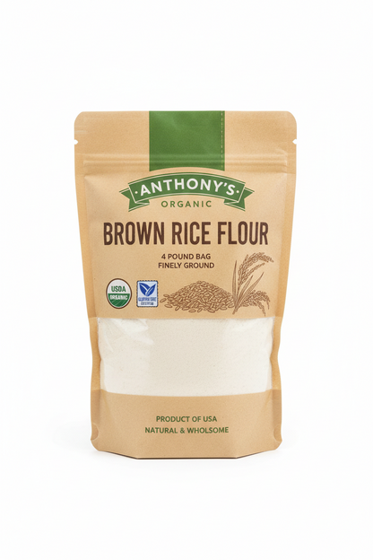 https://farmorganic.shop/products/anthonys-organic-brown-rice-flour-4-pound-gluten-free-product-of-usa-finely-ground - https://www.farmorganic.shop