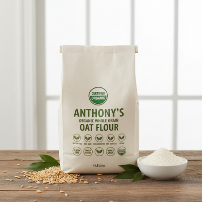 https://farmorganic.shop/products/anthonys-organic-whole-grain-oat-flour-4-lb-gluten-free-non-gmo-non-irradiated-finely-ground-vegan - https://www.farmorganic.shop