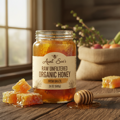 https://farmorganic.shop/products/aunt-sue-raw-unfiltered-organic-honey-from-brazil-24-oz https://farmorganic.shop/products/aunt-sue-raw-unfiltered-organic-honey-from-brazil-24-oz