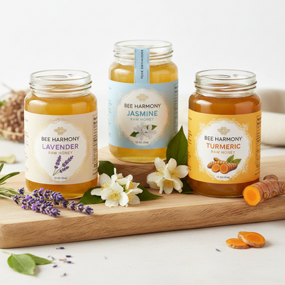 https://farmorganic.shop/products/bee-harmony-floral-infused-raw-honey-variety-pack-lavender-jasmine-and-turmeric-12-oz-each https://farmorganic.shop/products/bee-harmony-floral-infused-raw-honey-variety-pack-lavender-jasmine-and-turmeric-12-oz-each