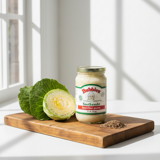 https://farmorganic.shop/products/bubbies-sauerkraut-25-oz - https://www.farmorganic.shop