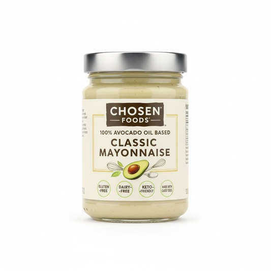 https://farmorganic.shop/products/chosen-foods-100-avocado-oil-based-classic-mayonnaise-gluten-dairy-free-low-carb-keto-diet-friendly-mayo-for-sandwiches-dressings-and-sauces-made-with-cage-free-eggs-12-fl-oz
