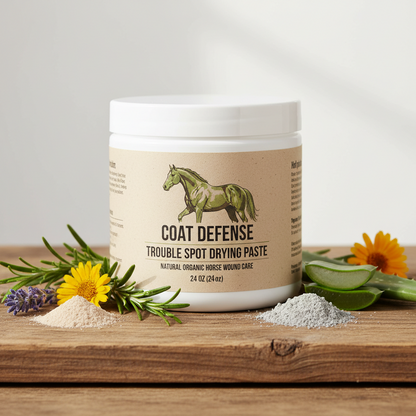 https://farmorganic.shop/products/coat-defense-trouble-spot-drying-paste-for-horses-natural-equine-wound-care-that-provides-safe-effective-relief-from-scratches-sweet-itch-summer-sores-proud-flesh-mud-fever-girth-rot-24-oz - https://www.farmorganic.shop