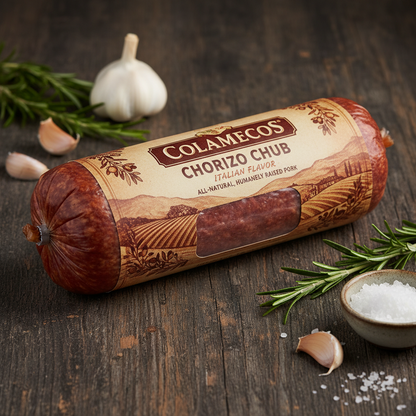 https://farmorganic.shop/products/colamecos-chorizo-chub-italian-flavor-all-natural-chorizo-humanely-raised-pork-authentic-old-world-flavor-6oz - https://www.farmorganic.shop