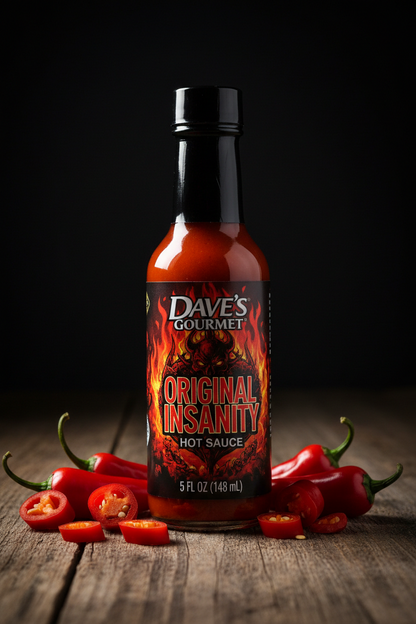 https://farmorganic.shop/products/daves-gourmet-original-insanity-hot-sauce-5-ounce - https://www.farmorganic.shop