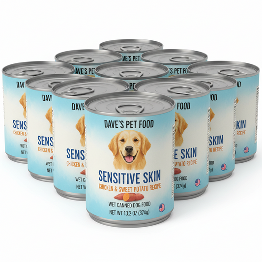 https://farmorganic.shop/products/daves-pet-food-sensitive-skin-dog-food-for-skin-and-coat-chicken-sweet-potato-wet-canned-made-in-usa-13-2oz-cans-12-pack