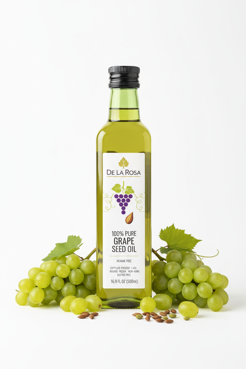https://farmorganic.shop/products/de-la-rosa-100-pure-grape-seed-oil-expeller-pressed-hexane-free-kosher-for-passover-vegan-non-gmo-gluten-free-great-for-high-smoke-point-cooking-natural-grape-seed-cooking-oil-16-9-oz-pack-of-1 - https://www.farmorganic.shop