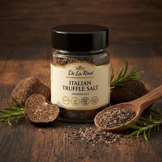 https://farmorganic.shop/products/de-la-rosa-italian-truffle-salt-kosher-vegan-non-gmo-gluten-free-finishing-salt-sprinkle-over-pastas-meats-potatoes-salad-more-italian-seasoning-salt-100-gram-pack-of-1 - https://www.farmorganic.shop