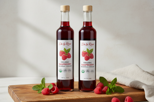 https://farmorganic.shop/products/de-la-rosa-organic-raspberry-balsamic-vinegar-variety-pack-no-added-sugar-vegan-kosher-non-gmo-gluten-free-great-for-salad-dressings-marinades-more-8-45-oz-pack-of-2 - https://www.farmorganic.shop