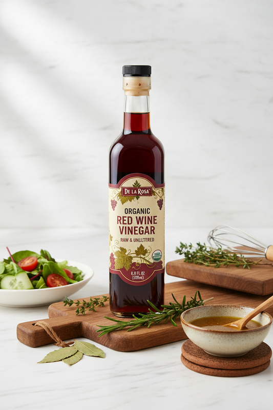 https://farmorganic.shop/products/de-la-rosa-organic-red-wine-vinegar-raw-unfiltered-kosher-for-passover-vegan-non-gmo-gluten-free-great-for-salad-dressings-marinades-more-organic-red-wine-vinegar-16-9-oz-pack-of-1 - https://www.farmorganic.shop