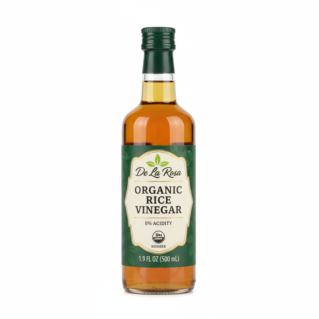 https://farmorganic.shop/products/de-la-rosa-organic-rice-vinegar-5-acidity-kosher-great-for-cooking-sushi-salad-and-more-16-9-oz-pack-of-1 - https://www.farmorganic.shop
