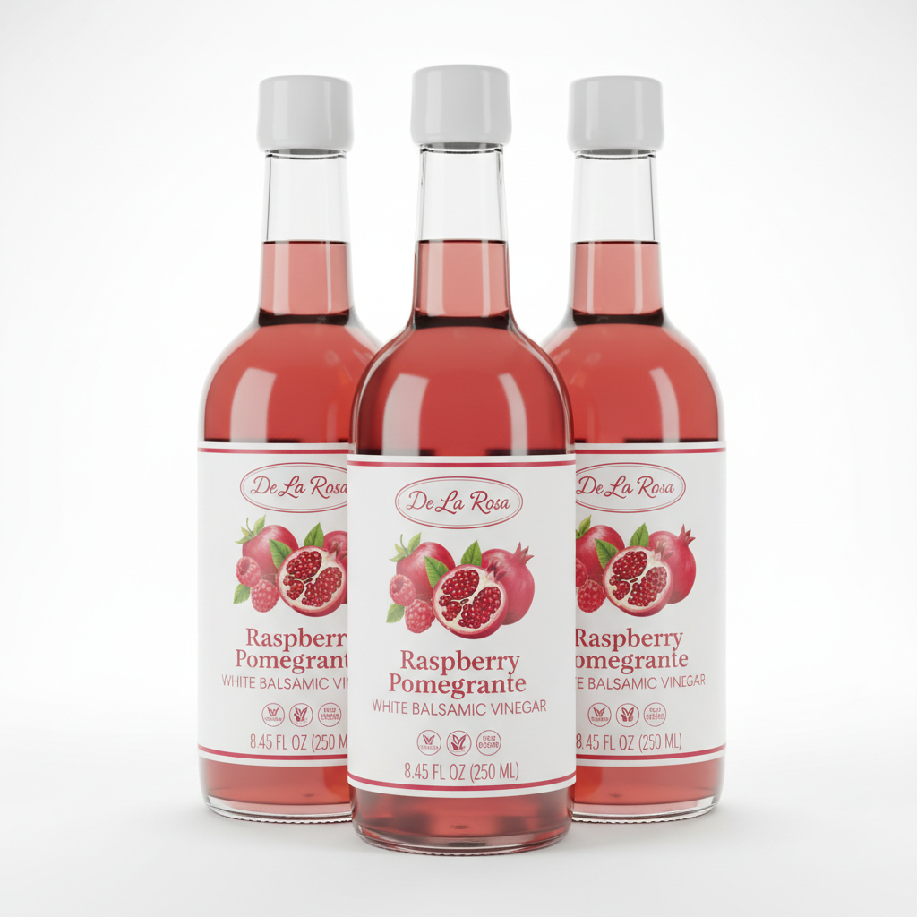 https://farmorganic.shop/products/de-la-rosa-raspberry-pomegranate-white-balsamic-vinegar-vegan-kosher-non-gmo-gluten-free-great-for-salad-dressing-more-8-45-oz-pack-of-3 - https://www.farmorganic.shop
