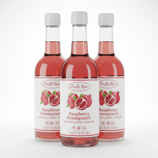 https://farmorganic.shop/products/de-la-rosa-raspberry-pomegranate-white-balsamic-vinegar-vegan-kosher-non-gmo-gluten-free-great-for-salad-dressing-more-8-45-oz-pack-of-3 - https://www.farmorganic.shop