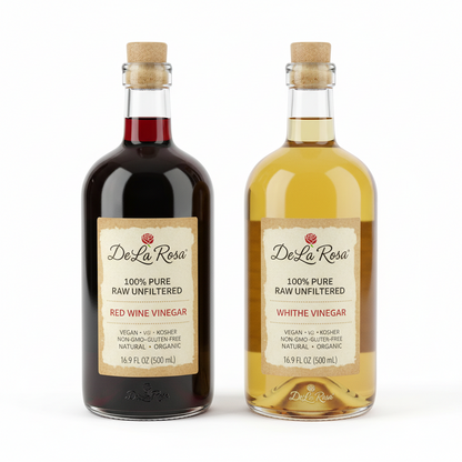 https://farmorganic.shop/products/de-la-rosa-red-white-wine-vinegar-100-pure-raw-unfiltered-vegan-kosher-non-gmo-gluten-free-great-for-salad-dressings-marinades-more-16-9-oz-pack-of-2 - https://www.farmorganic.shop