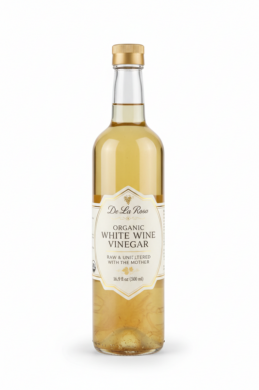 https://farmorganic.shop/products/de-la-rosa-white-wine-vinegar-raw-unfiltered-with-the-mother-kosher-for-passover-vegan-non-gmo-gluten-free-great-for-salad-dressings-marinades-more-organic-white-wine-vinegar-16-9-oz-pack-of-1 - https://www.farmorganic.shop