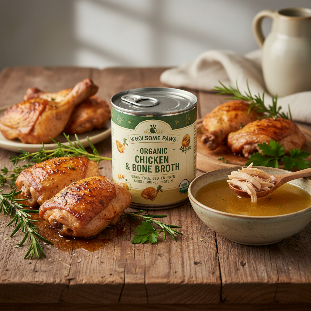 https://farmorganic.shop/products/evangers-heritage-classics-whole-chicken-thighs-dog-food-12-count-12-oz-each-grain-gluten-free-single-source-protein-in-bone-broth-protein-rotation-diet-dry-food-topper - https://www.farmorganic.shop