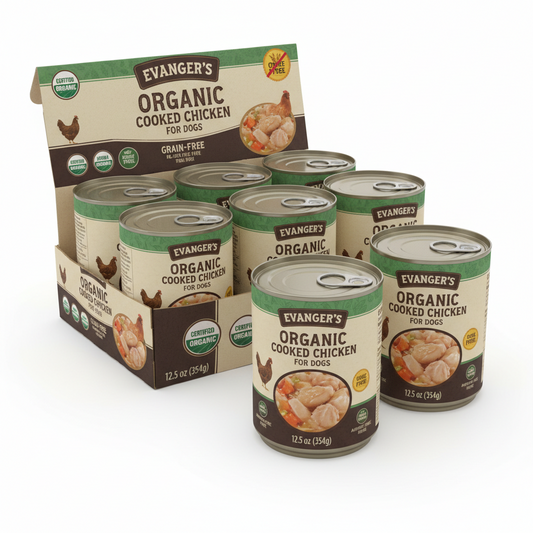 https://farmorganic.shop/products/evangers-organic-cooked-chicken-for-dogs-12-count-12-5-oz-each-grain-gluten-free-certified-organic-gmo-antibiotic-free-kosher-for-passover