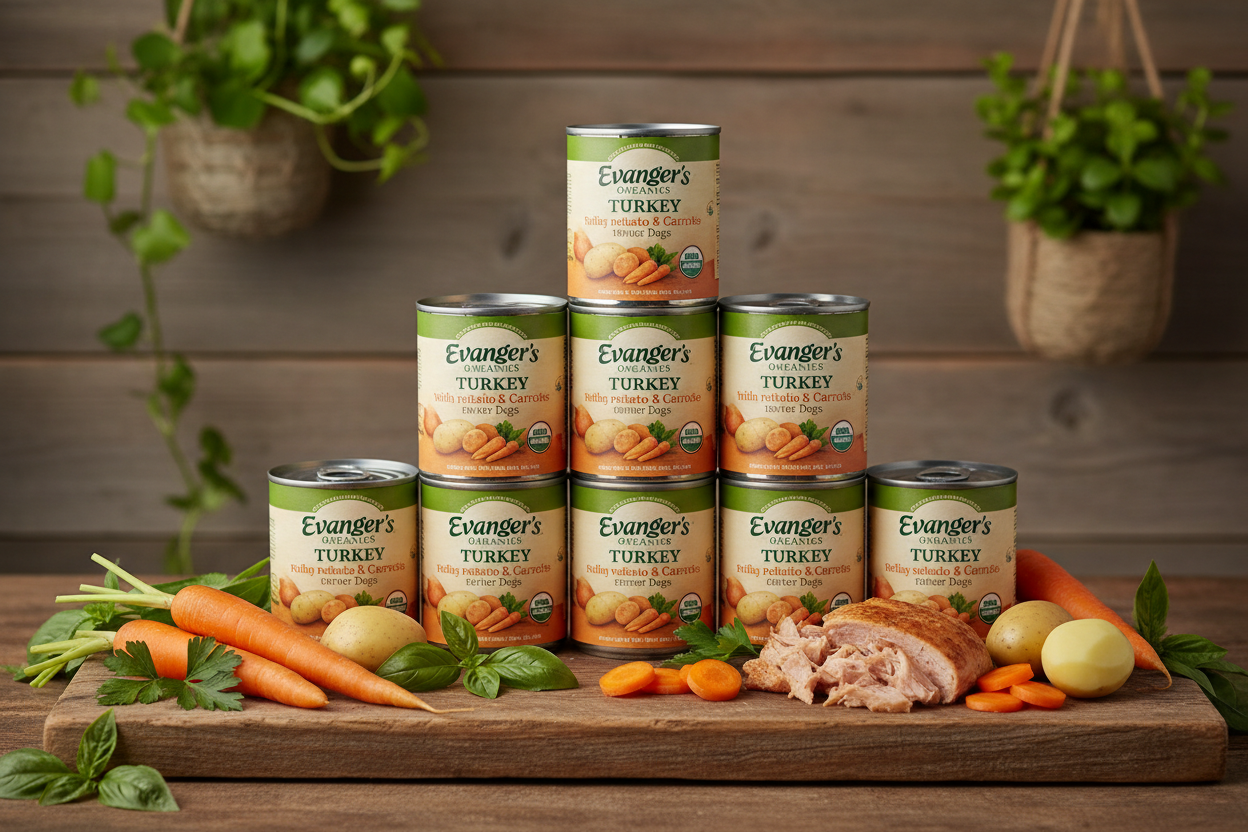 https://farmorganic.shop/products/evangers-organics-turkey-with-potato-carrots-dinner-for-dogs-12-count-12-5-oz-each-certified-organic-grain-free-gmo-free-nutrient-dense-recipe-with-organic-vegetables-wet-dog-food - https://www.farmorganic.shop